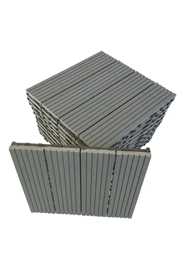 Kompozit (AHŞAP PLASTİK) Zemin Döşemesi 1 M2 (11 ADET KARO) Kahverengi Düz Model